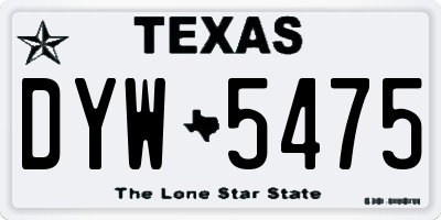 TX license plate DYW5475