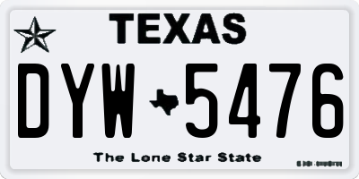 TX license plate DYW5476