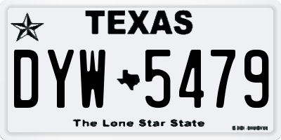 TX license plate DYW5479