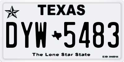 TX license plate DYW5483