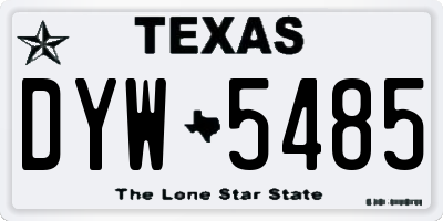 TX license plate DYW5485