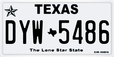 TX license plate DYW5486