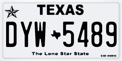 TX license plate DYW5489