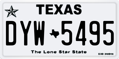 TX license plate DYW5495
