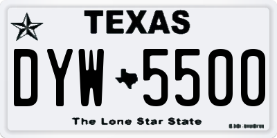 TX license plate DYW5500