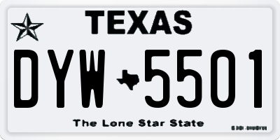 TX license plate DYW5501