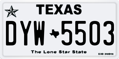 TX license plate DYW5503