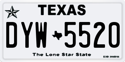 TX license plate DYW5520