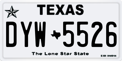 TX license plate DYW5526