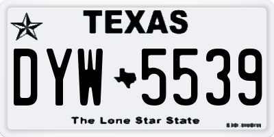 TX license plate DYW5539