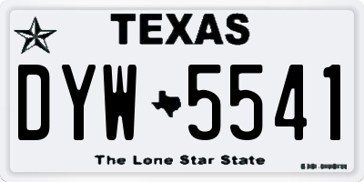 TX license plate DYW5541
