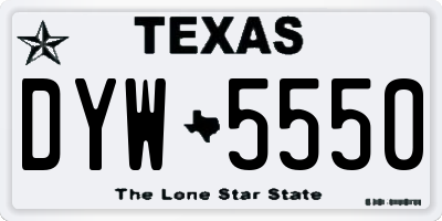 TX license plate DYW5550