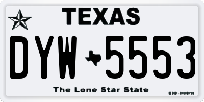TX license plate DYW5553
