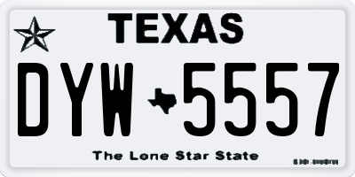 TX license plate DYW5557