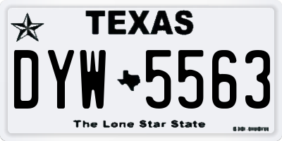 TX license plate DYW5563