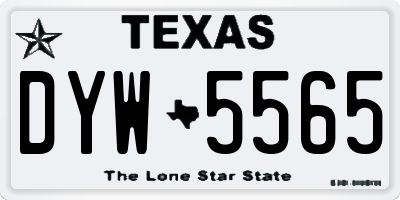 TX license plate DYW5565