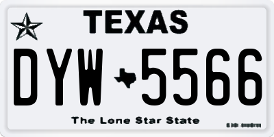 TX license plate DYW5566
