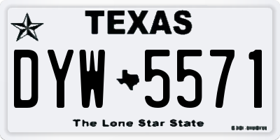 TX license plate DYW5571