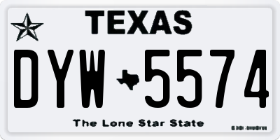TX license plate DYW5574