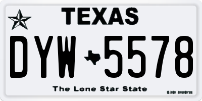 TX license plate DYW5578