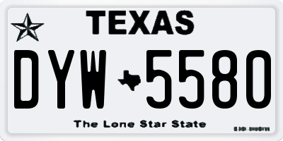 TX license plate DYW5580