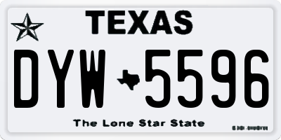 TX license plate DYW5596