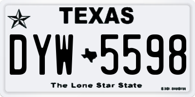 TX license plate DYW5598