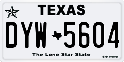 TX license plate DYW5604