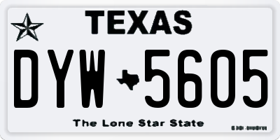 TX license plate DYW5605