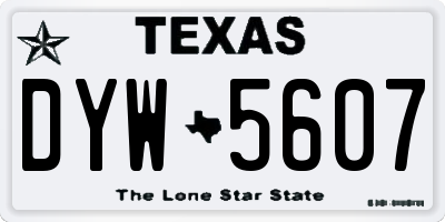 TX license plate DYW5607
