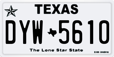 TX license plate DYW5610
