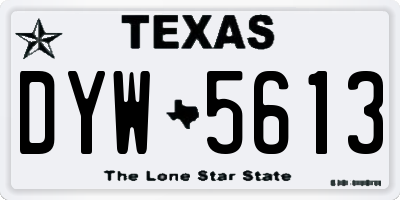 TX license plate DYW5613