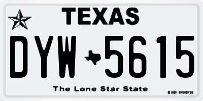 TX license plate DYW5615