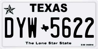 TX license plate DYW5622