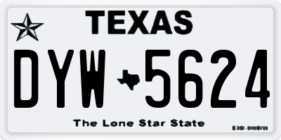 TX license plate DYW5624