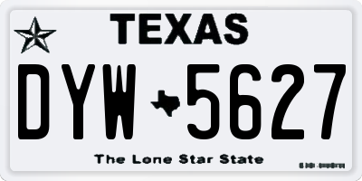 TX license plate DYW5627
