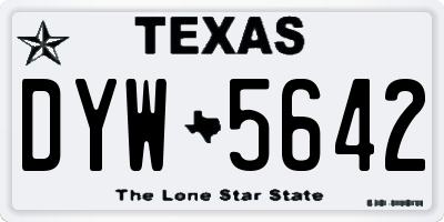TX license plate DYW5642