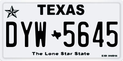 TX license plate DYW5645