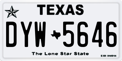 TX license plate DYW5646
