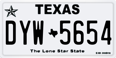 TX license plate DYW5654
