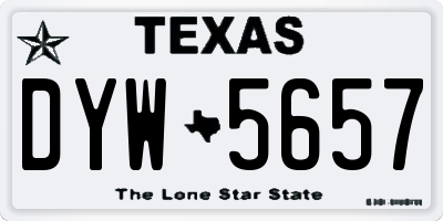 TX license plate DYW5657