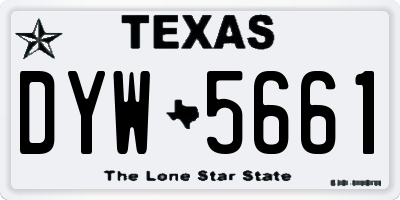 TX license plate DYW5661