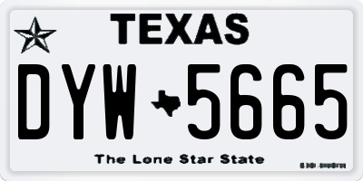 TX license plate DYW5665