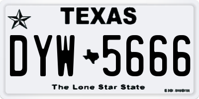 TX license plate DYW5666