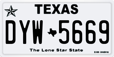 TX license plate DYW5669