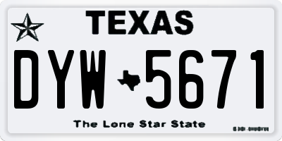 TX license plate DYW5671