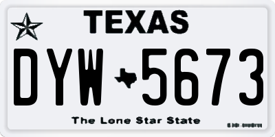 TX license plate DYW5673