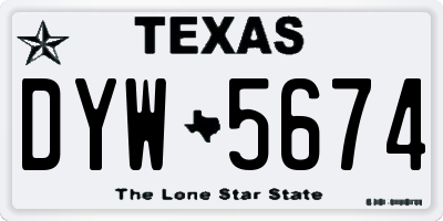 TX license plate DYW5674
