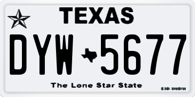 TX license plate DYW5677