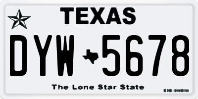 TX license plate DYW5678